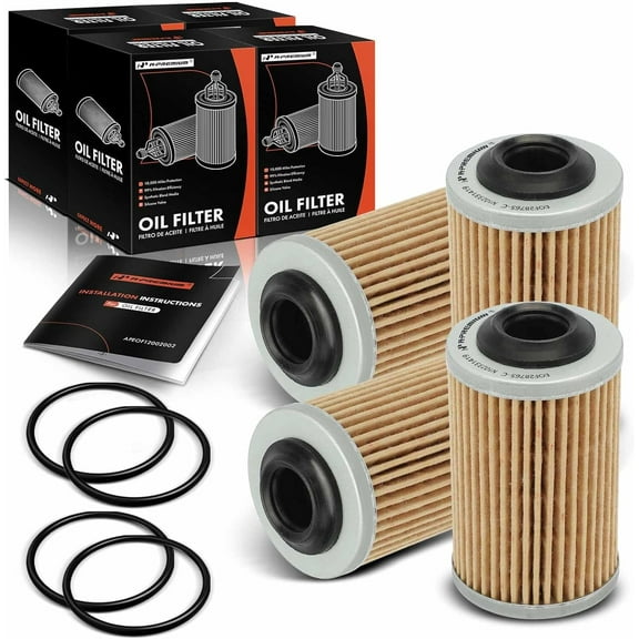 A-Premium 4-PC 10K Miles Protection Oil Filter Compatible with Chevy Camaro, Colorado, Caprice & Cadillac SRX, CTS, ATS, STS & GMC Canyon & Saab 9-3, 9-5, 9-4X & Oldsmobile Aurora, Intrigue & Pontiac
