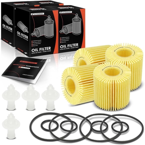 A-Premium 4-PC 10K Miles Protection Oil Filter Compatible with Toyota RAV4 Tacoma Highlander Sienna Venza & Lexus RX350/450h/450hL ES300h/350 IS200T/250/300/350 NX200T & Lotus Evora & for Scion
