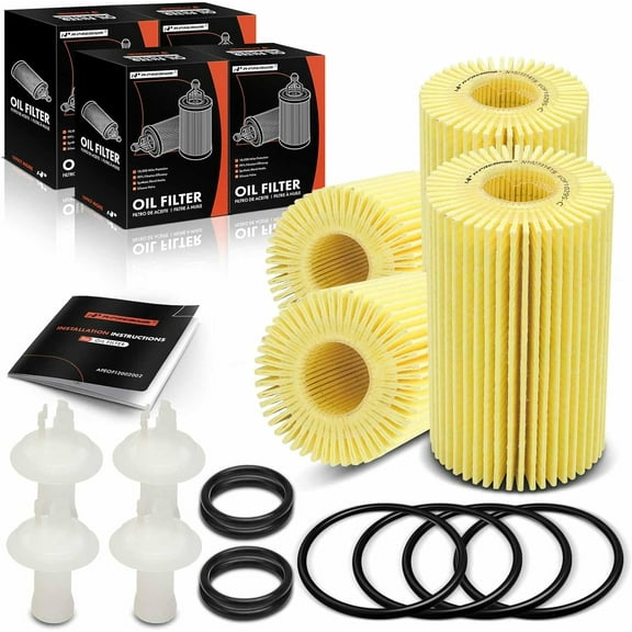 A-Premium 4-PC 10K Miles Protection Oil Filter Compatible with for Toyota Tundra 2007-2021, Sequoia 2008-2022, Land Cruiser 2008-2011 2013-2021 & Lexus GS F 2016-2020, IS F, IS500, LC500, LX570, RC F