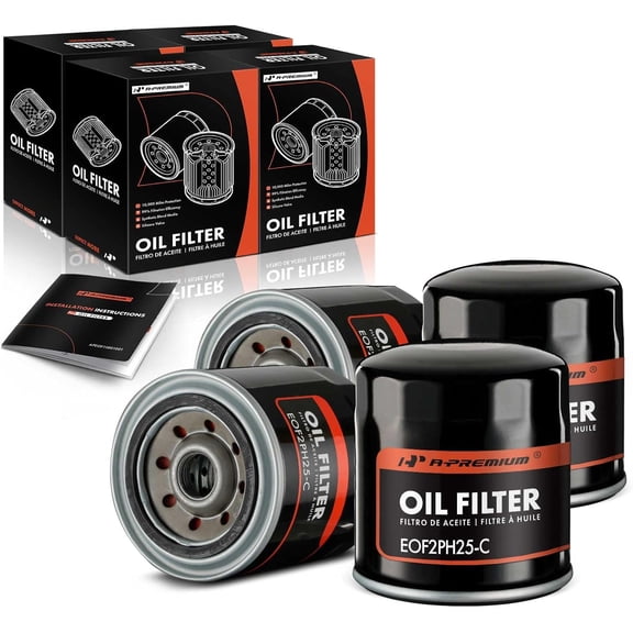 A-Premium 4-PC 10K Miles Protection Spin On Oil Filter Fit with Buick Regal & Chevy C10 & GMC C15 & Jeep Cherokee SJ & Cadillac & Oldsmobile & Pontiac & AMC & International & Land Rover & Rover