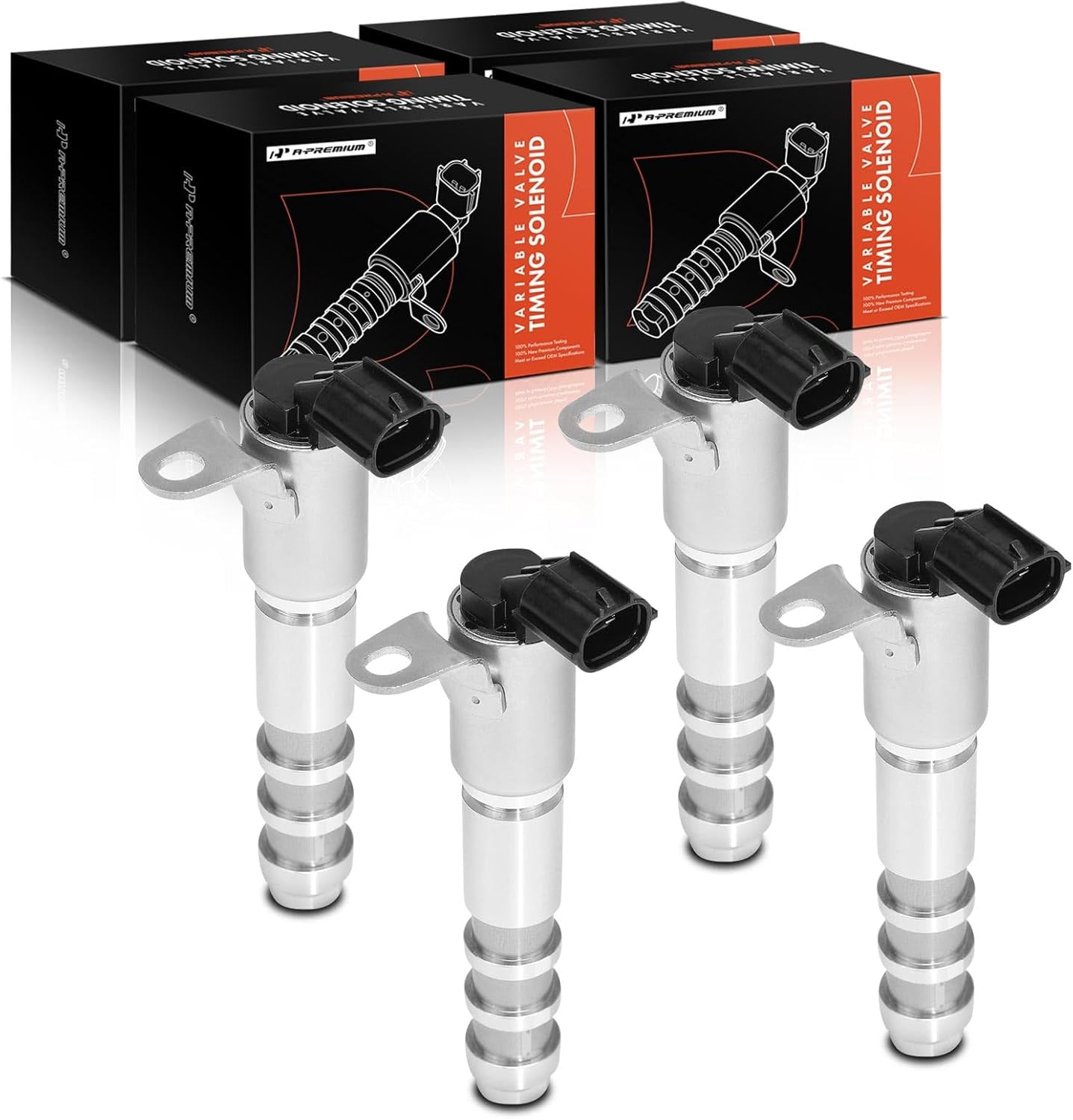 A-Premium 4-PC Engine Variable Valve Timing (VVT) Solenoid Compatible with Chevrolet Equinox Malibu Traverse Impala & GMC Terrain Acadia & Buick & Cadillac & Pontiac & Saab, Replace# 12586722
