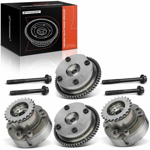 A-Premium 4-PC Exhaust & Intake Engine Variable Valve Timing (VVT) Sprocket Gear Camshaft Adjuster Compatible with Ford F-150, Explorer, Taurus, Flex, Police Interceptor Sedan & Lincoln Navigator
