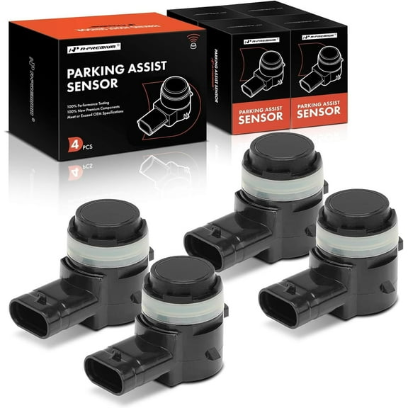 A-Premium 4-PC Front Outer Reverse Backup Parking Assist Sensor Compatible with Select Mercedes-Benz Models - C300, C350e, C43 AMG, C450, C63 AMG, C63 AMG S, E250, E300, E350, E400, E43, E450, E53