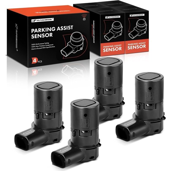 A-Premium 4-PC Rear Reverse Backup Parking Aid Assist Sensor Compatible with Select Ford,Lincoln & Mercury Models - F150 F250 F350 F450 F550 Super Duty, Explorer, Escape, Navigator, Mariner, w/ 3-Pin