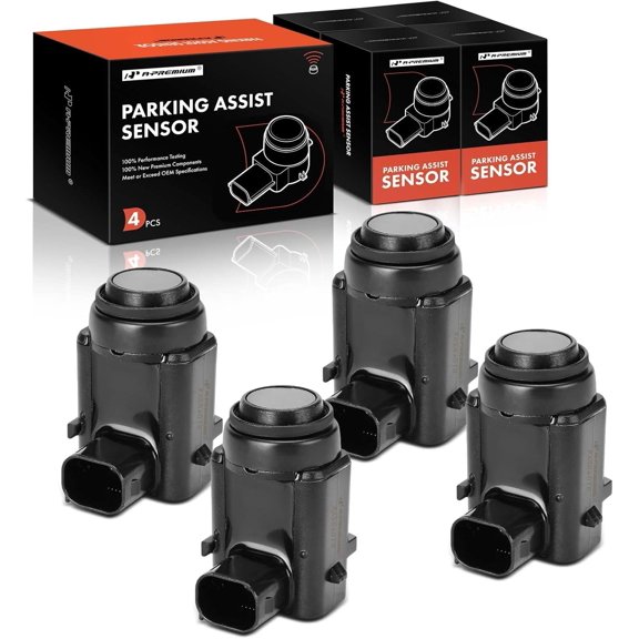 A-Premium 4-PC Rear Reverse Backup Parking Assist Sensor Compatible with Select Dodge & Chrysler & Jeep Models - Charger 2006-2008, 300 2005-2008, Commander 2006-2007, Magnum, Replace# 5HX08TZZAA