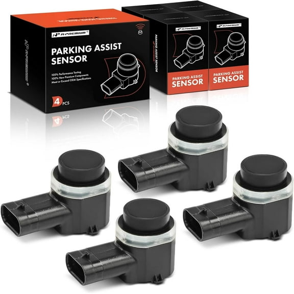 A-Premium 4-PC Rear Reverse Backup Parking Assist Sensor Compatible with Select Volkswagen & Audi Models - Jetta, Passat, Passat CC, Tiguan, Tiguan Limited, Beetle, Audi A4, A4 Quattro, Q5, Q7, A5