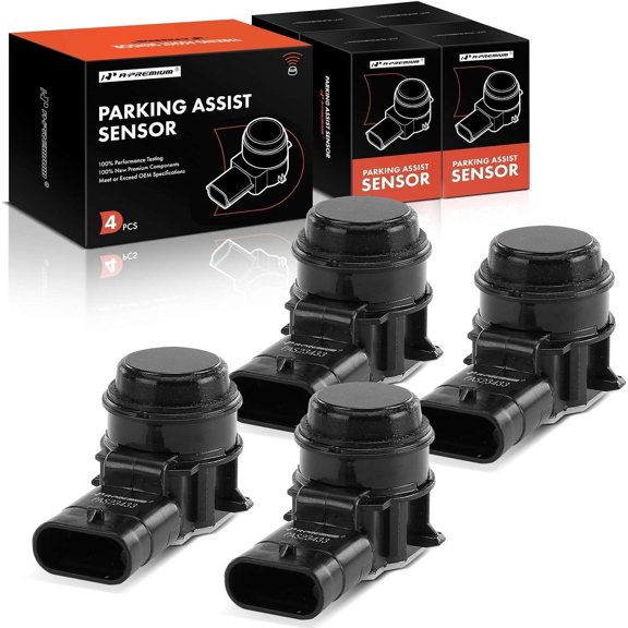 A-Premium 4-PC Reverse Backup Parking Aid Assist Sensor Compatible with Jeep & Chrysler Models - KL Series Cherokee 2019-2023, Pacifica 2017-2023, Voyager 2020-2022, Replace# 52112205AA