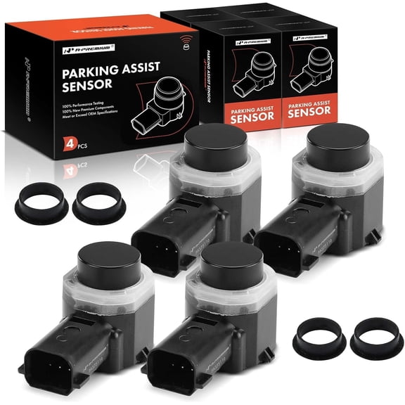 A-Premium 4-PC Reverse Backup Parking Assist Aid Sensor Compatible with Ford Models - F-150 F150 F-250/F-350/F-450/F-550 Super Duty 2015 2016 2017 2018 2019 2020, With 3 Pins