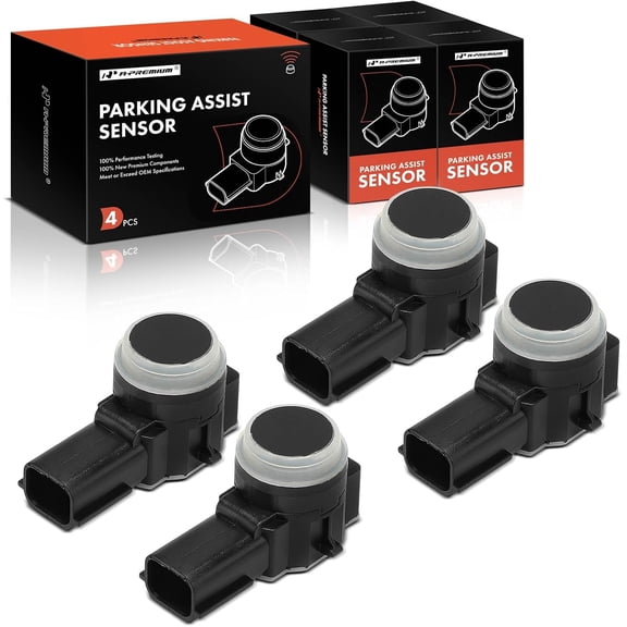A-Premium 4-PC Reverse Backup Parking Assist Sensor Compatible with Chevrolet,GMC, Buick & Cadillac Models - Silverado 1500 2500 3500 HD, Sierra, Tahoe, Yukon, Malibu, Escalade, Impala, Enclave, Trax