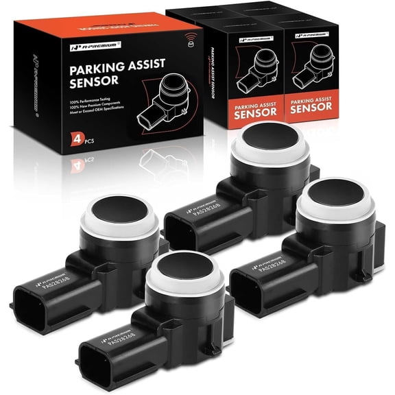 A-Premium 4-PC Reverse Backup Parking Assist Sensor Compatible with Chevy,Cadillac, Buick & GMC Model - Silverado Sierra 1500 2500 3500, Equinox, Traverse, Malibu, Terrain, Acadia, Tahoe, Yukon, 3Pin