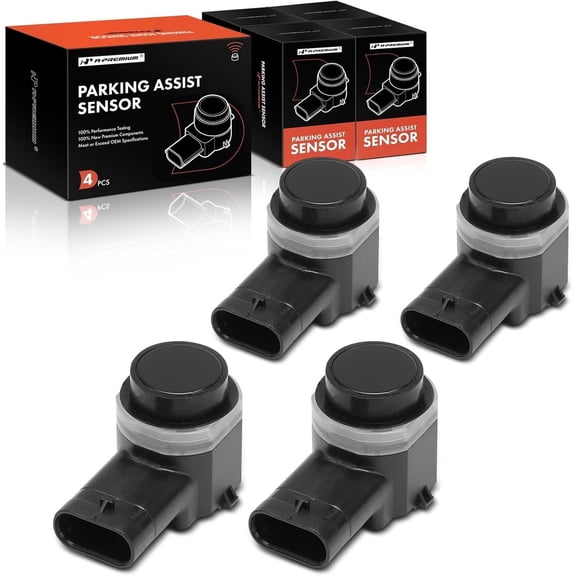 A-Premium 4-PC Reverse Backup Parking Assist Sensor Compatible with Ford, Land Rover, Jaguar & Aston Martin Models - Escape 2012-2019, Focus 2010-2018, Transit Connect, Fiesta, C-Max, Range Rover, XF