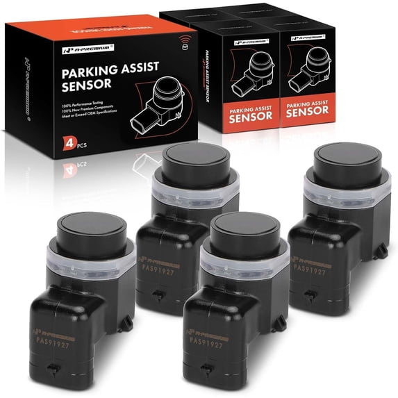 A-Premium 4-PC Reverse Backup Parking Assist Sensor Compatible with Select Audi & Volvo & Porsche Models - Q5 2012-2016, XC60, Cayenne, S60, 911, XC70, Boxster, S80, Allroad, Replace# 4H0919275A