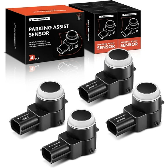 A-Premium 4-PC Reverse Backup Parking Assist Sensor Compatible with Select Chevrolet, Cadillac and Buick Models - Equinox 2010-2012, Traverse 2018-2019, SRX 2010-2016, Verano 2012-2017, Volt, ELR