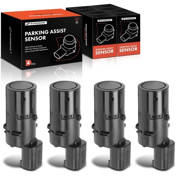 A-Premium 4-PC Reverse Backup Parking Assist Sensor Compatible with Select Land Rover Models - Range Rover Sport 2006-2009, LR3 2005-2009, Replace# 3S7J15K859AB