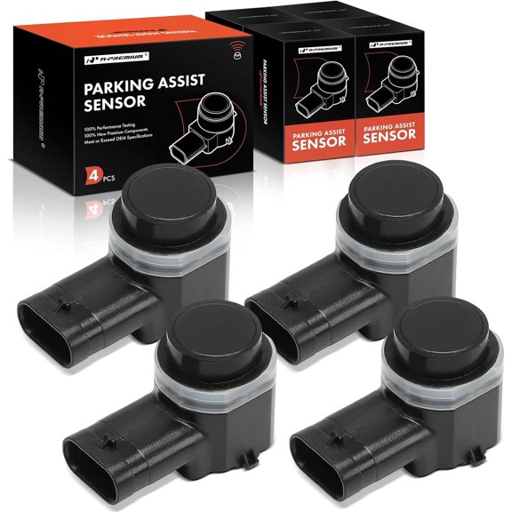 A-Premium 4-PC Reverse Backup Parking Assist Sensor Compatible with Select Toyota & Volkswagen & Hyundai & Audi & Volvo - Corolla Jetta Passat Golf Tiguan Santa Fe A4 Q5 Q7 A5 A6 XC60 XC90