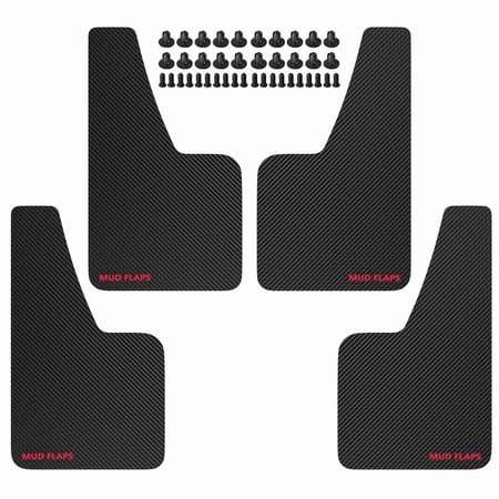A-Premium 4 Pcs Black Universal Splash Guards Mud Flaps Mudflaps Mudguard Fender Flares for Car Sedan Coupe with Hardware Front and Rear