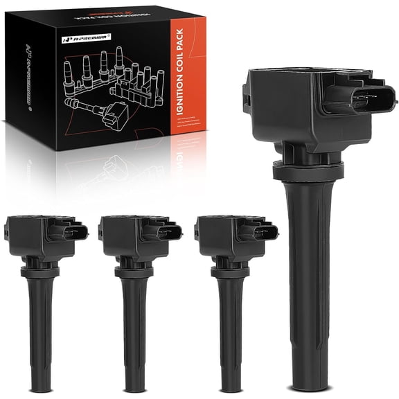 A-Premium 4-pin Ignition Coil Pack Compatible with Mazda 3 6 CX-3 CX-5 CX-9 MX-5 Miata 2012-2023 L4 2.0L 2.5L Set of 4