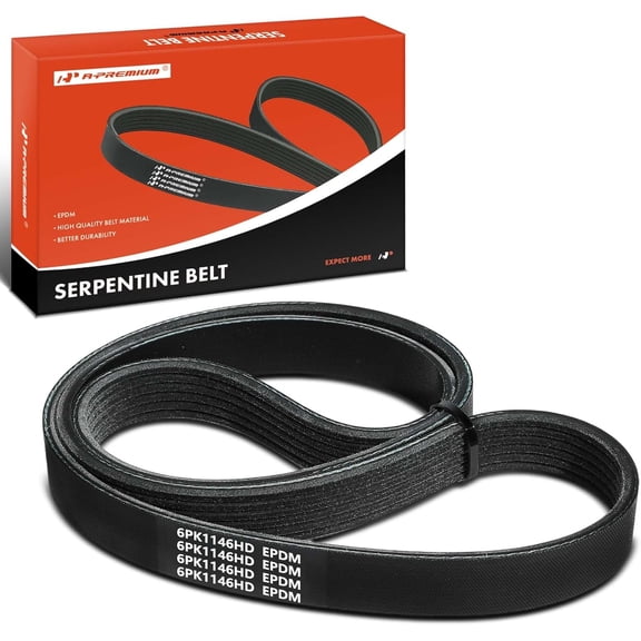 A-Premium 45.12 Inch Heavy-Duty Serpentine Drive Belt Compatible with Ford Explorer 2017-2019 3.5L, Police Interceptor Utility 2018-2019 3.5L & International Harvester 9300 1995-1998 11.1L 12.7L