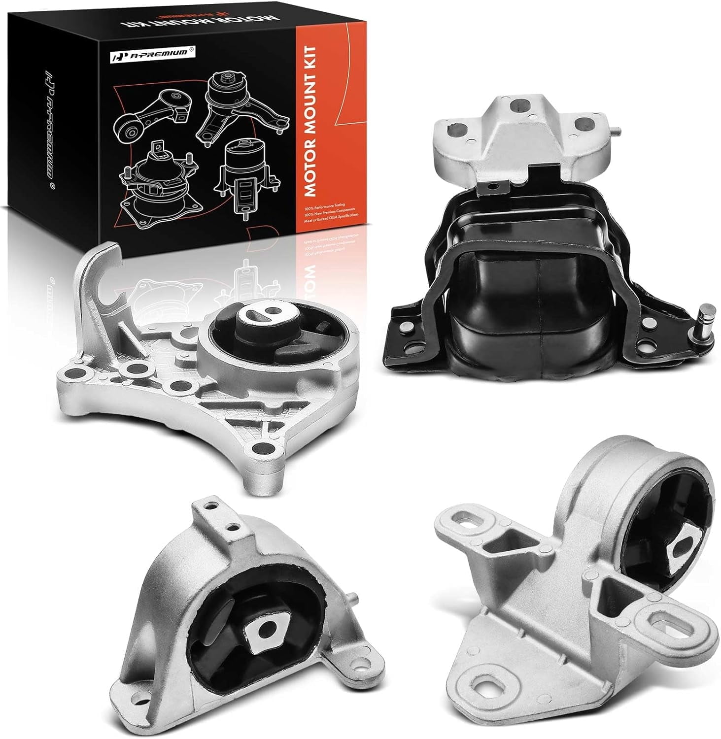 A-Premium 4PCS Engine Motor Mount Transmission Mount Set Compatible with Dodge Grand Caravan 2001-2007 & Chrysler Town & Country Voyager, FWD Automatic Transmission, Replace# 4861269AB, 4861271AD