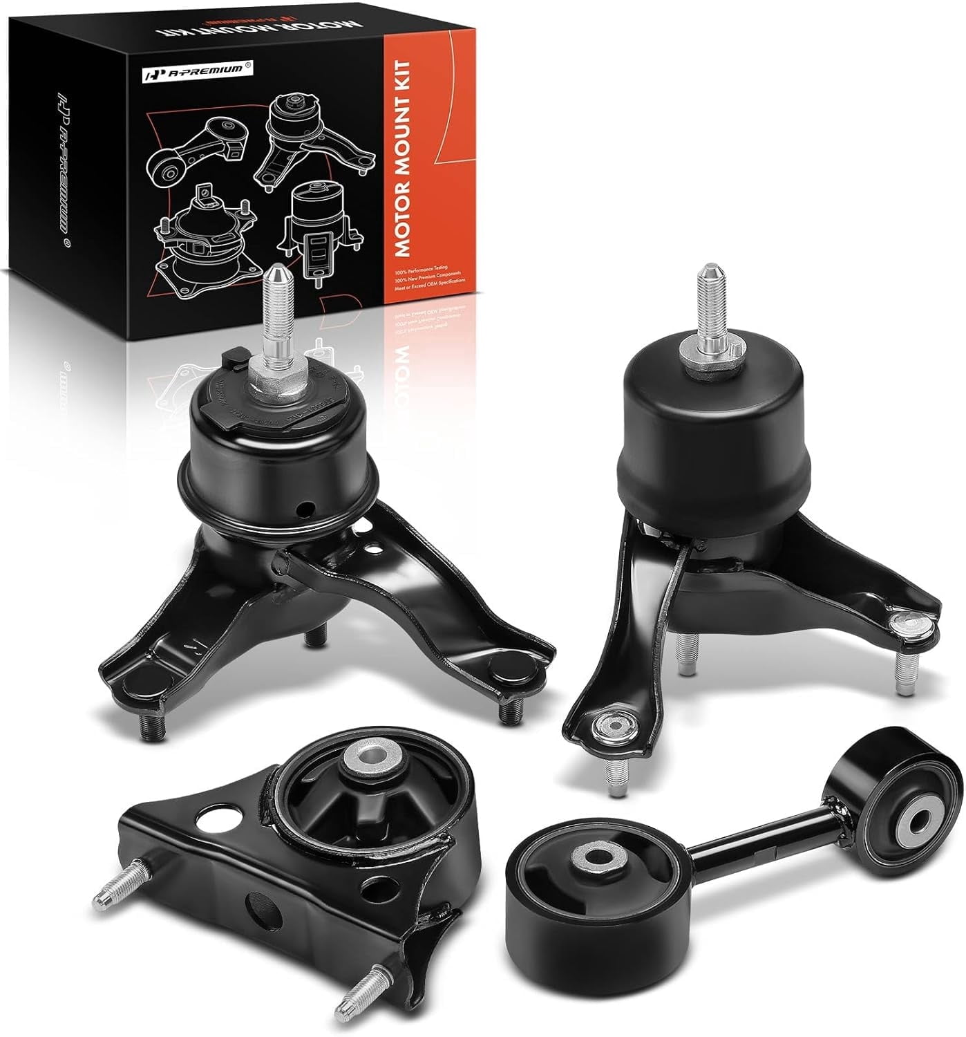 A-Premium 4PCS Engine Motor Mount Transmission Mount Torque Strut Mount Kit Compatible with Toyota Highlander 2004 2005 2006 2007 2.4L, FWD, Automatic Transmission