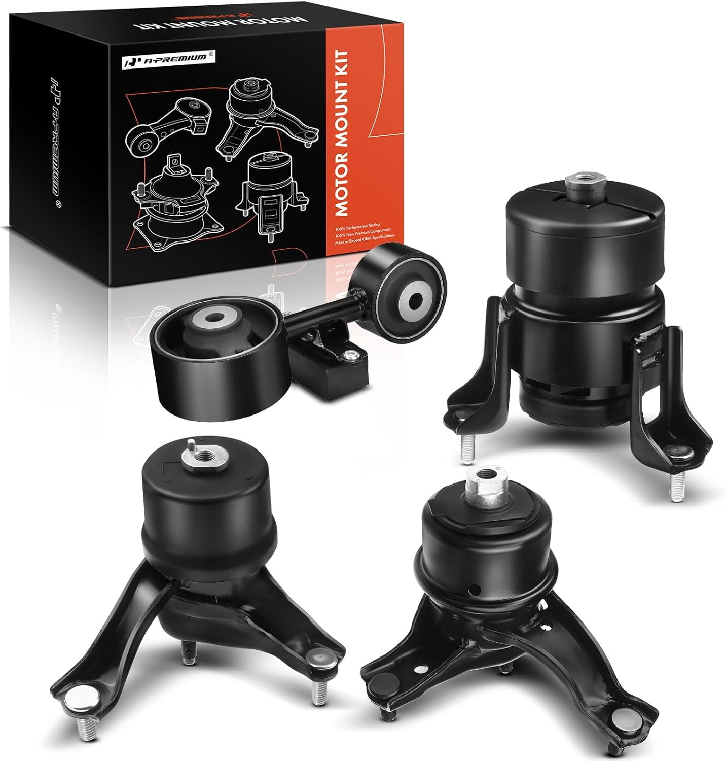 A-Premium 4PCS Engine Motor Mount Transmission Mount Torque Strut Mount Set Compatible with Toyota Camry 2007 2008 2009 2.4L, Automatic Trans, Replace# 123090H060 123720H090 123620H030 123610H100