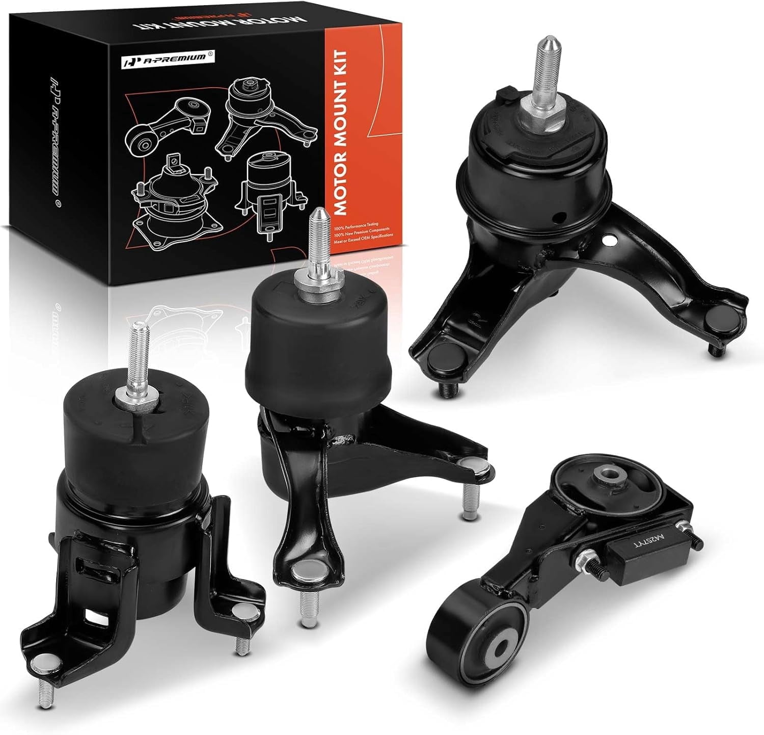 A-Premium 4PCS Engine Motor Mount and Transmission Mount and Torque Strut Mount Set Compatible with Toyota Sienna 2004 2005 2006 V6 3.3L, FWD Automatic Transmission, Replace# 123610A080, 123630A081
