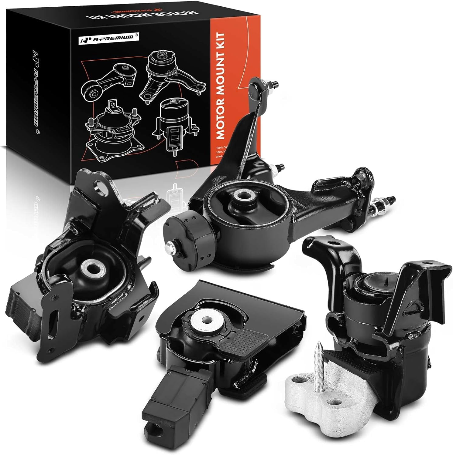 A-Premium 4PCS Engine Motor Mount and Transmission Mount Kit Compatible with Toyota Corolla 2014-2019 1.8L, Manual Transmission, Replace# 123050T170