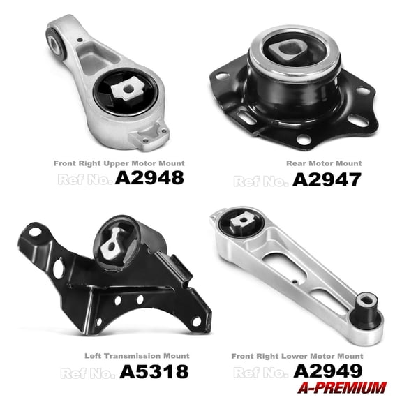 A-Premium 4PCS Engine Motor Mount and Transmission Mount Set Compatible with Dodge Neon 2003 2004 2005 2.0L, Automatic Transmission, Replace# 4668195AC, 5086709AA