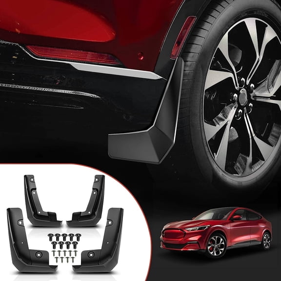 A-Premium - 4PCS- Mud Flaps Splash Guards - Compatible with Ford Mustang Mach-E 2021 2022 fits California Route 1 GT Premium Select California Route 1 First Edition 4-Door Front & Rear