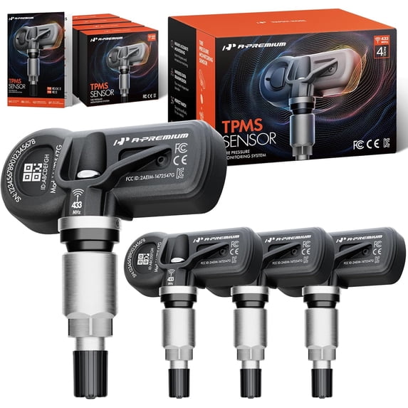 A-Premium 4PCS Pre-Programmed TPMS Sensor Tire Pressure Monitoring Sensor - Compatible with BMW 228i, 230i xDrive, 235i, 330i, 420i, 440i, i3, i5, i8, M2, M4, X1, X2, X5, X6 & Mini Cooper - 433MHz