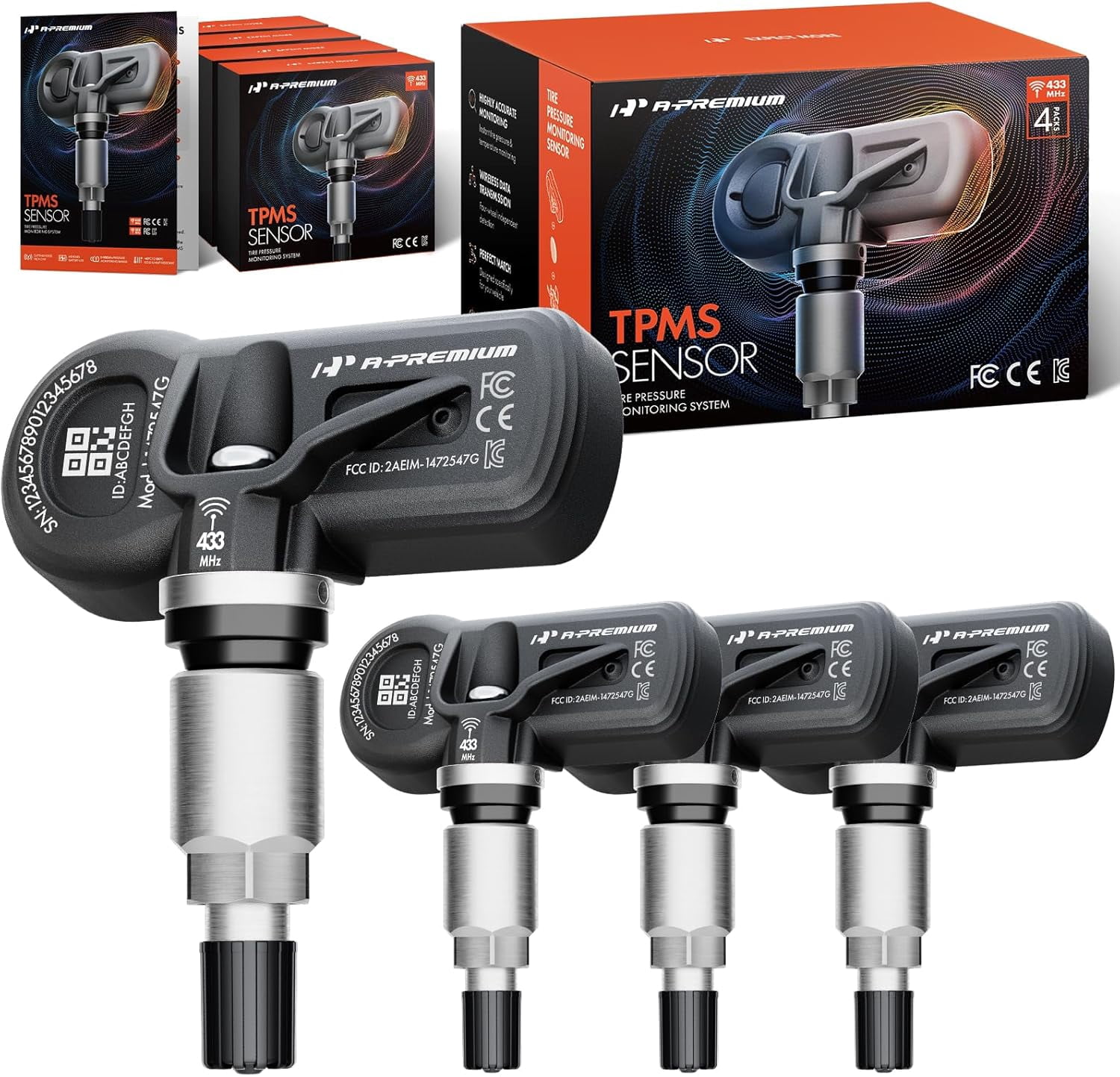 A-Premium 4PCS Pre-Programmed TPMS Sensor Tire Pressure Monitoring ...