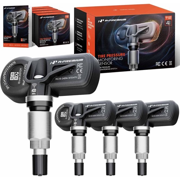 A-Premium 4PCS Pre-programmed TPMS Sensor Tire Pressure Monitoring Sensor - Compatible with Chrysler Dodge Jeep Models - 300 2009-2016 Charger 2009-2015 Challenger 2008 Magnum Gladiator - 433MHz