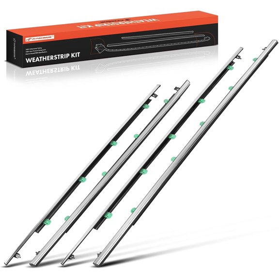 A-Premium 4PCS Window Molding Trim Weather Stripping Kit Compatible with Honda CR-V CRV 2007-2011, Chrome Outer Door Weatherstrip Window Seal Belt, Replaces 72410-SWA-A01, 72450-SWA-A01