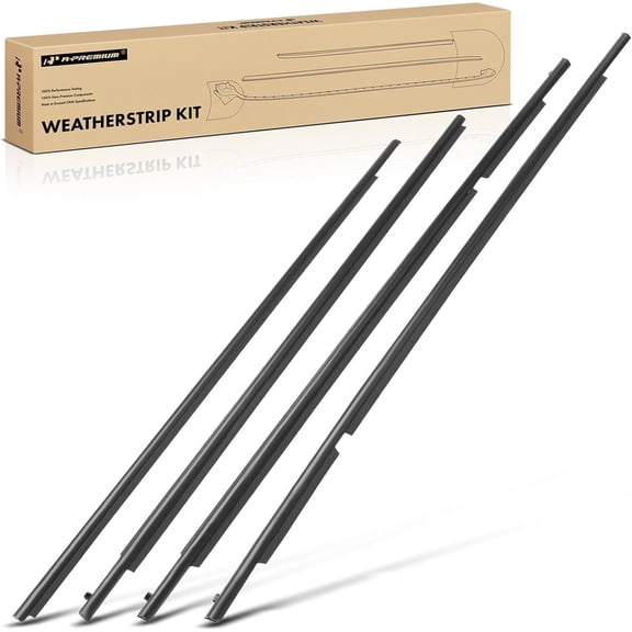 A-Premium 4PCS Window Molding Trim Weather Stripping Kit Compatible with Scion xB 2008-2015, Base, Black Outer Door Window Weatherstrip Rubber Seal, Replace 75710-12820, 75720-12820, 75730-12340