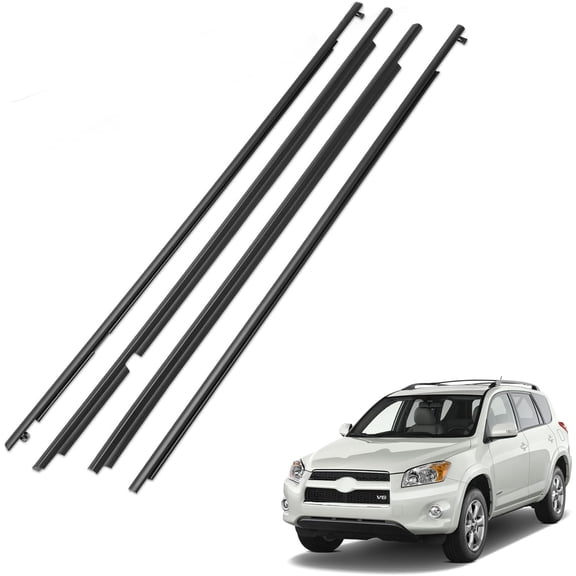 A-Premium Front & Rear Window Molding Trim Weather Stripping Kit Compatible with Toyota RAV4 2009 2010 2011 2012, Sport Utility, References 75710-0R020, 757100R020