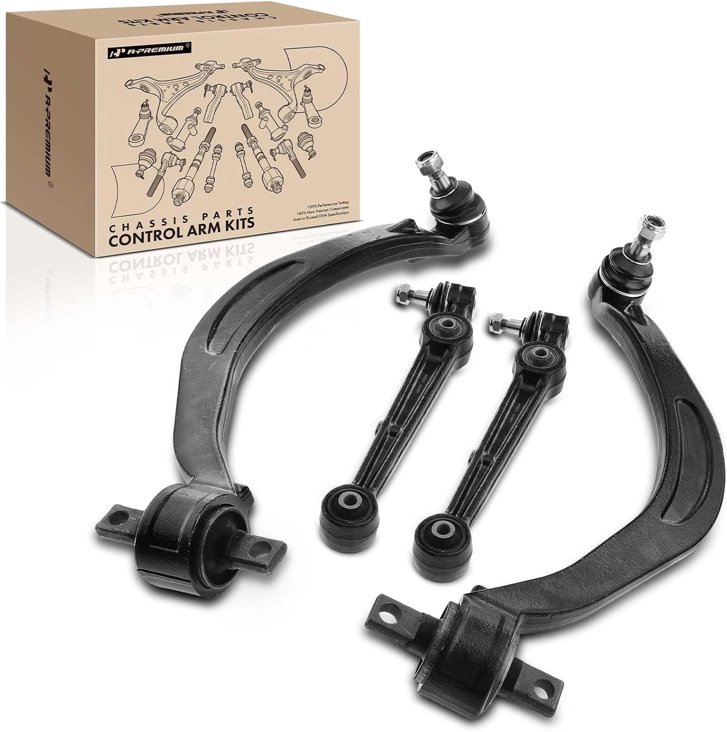 Front Lower Control Arm + Ball Joint & Tie Rod End Kit For 2009-2014 Dodge Avenger – 12pc Set
