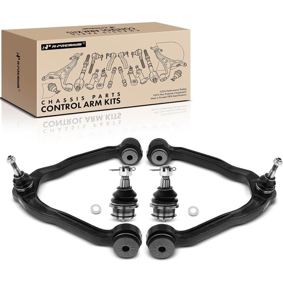 A-Premium Set of 4, Upper Control Arm, Lower Ball Joint, Compatible with Chevrolet GMC Cadillac - 1999-2014 -Silverado 1500, Tahoe, Suburban, Avalanche, Express, Sierra 1500, Yukon
