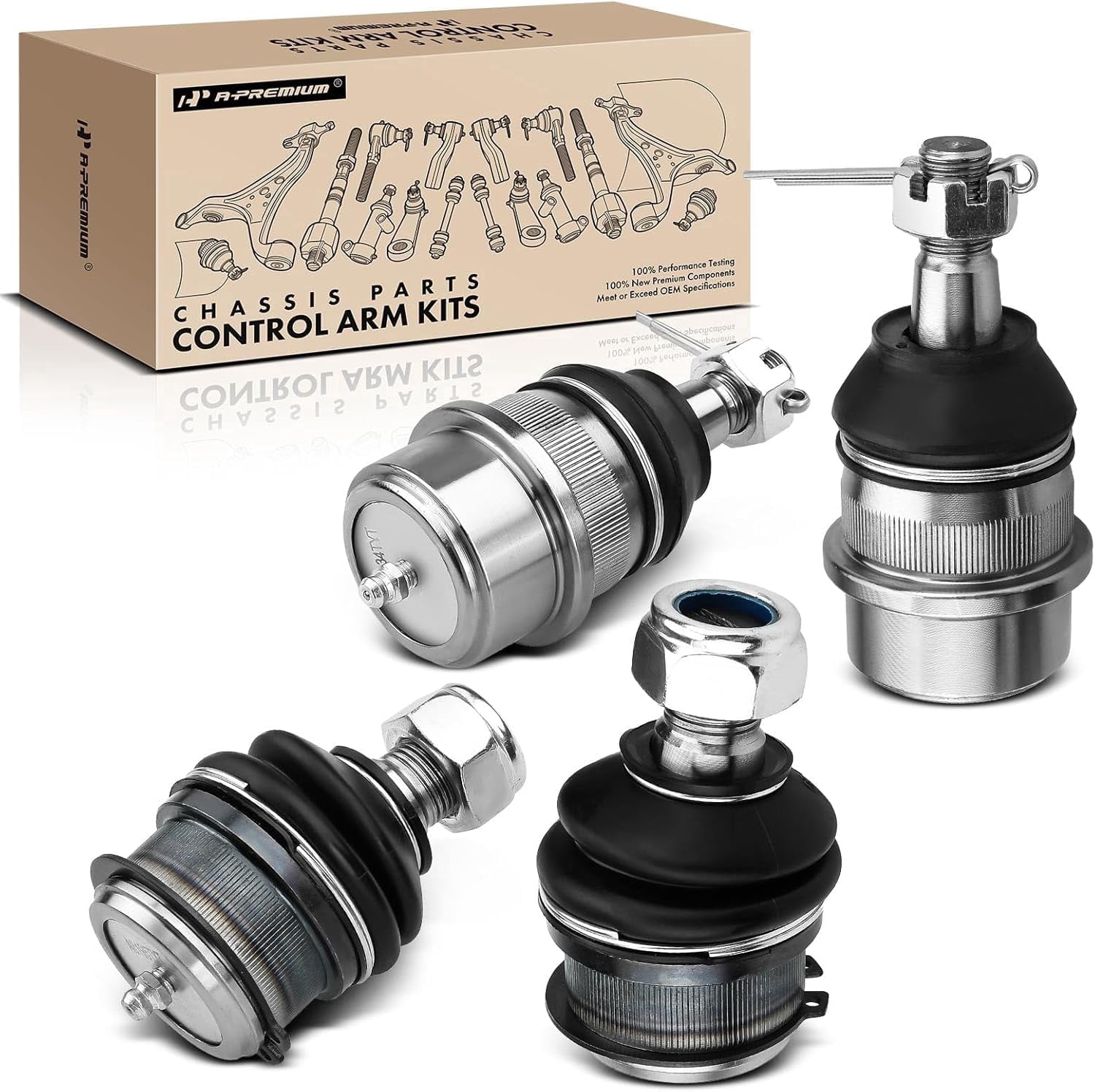 A-Premium 4Pcs Front Upper Lower Ball Joint Kit Compatible with Dodge Ram 1500 2500 1994 1995 1996 1997 1998 1999