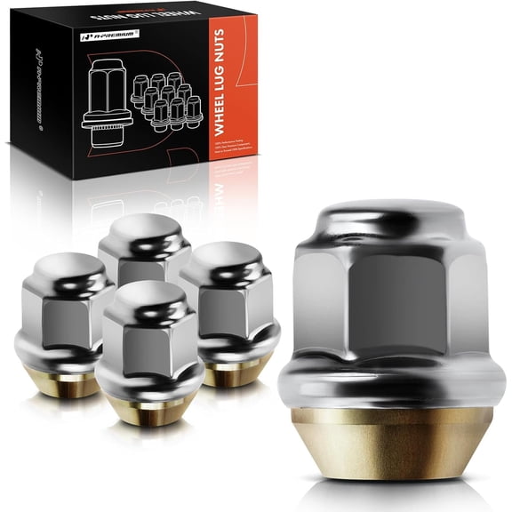 A-Premium 5-PC Wheel Lug Nuts M12 x 1.5 Chrome Conical Seat Lug Nuts Compatible with Acura & BMW & Chevrolet& Chrysler & Dodge & Eagle & Ford & Geo & Honda & Jeep & Isuzu & Volkswagen
