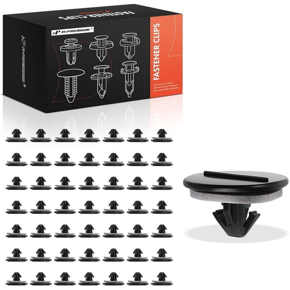 A-Premium 50-Pack Nylon Front Fender w/Sealer Car Retainer Fastener Push Pin Clip Compatible with Toyota Camry RAV4 Corolla Prius Highlander 4Runner Lexus RX350 RX350L RX450h RX450hL ES250 - for 9mm