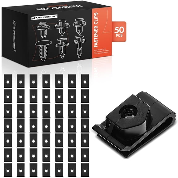 A-Premium 50 PCS License Plate Bracket U-Nut Retainer Clips Compatible with Nissan Rogue, Sentra, Versa, Frontier, Pathfinder, Armada, Leaf, 370Z, Cube & Infiniti QX80, QX50, QX50, Q60, G37, Q70