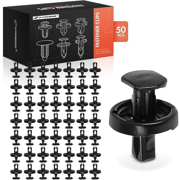 A-Premium 50 PCS Nylon Black Splash Shield-Front Car Retainer Fastener Push Pin Clips Compatible with Toyota Camry RAV4 Prime Corolla Corolla Cross Prius Highlander Sienna 4Runner Venza C-HR for 7mm