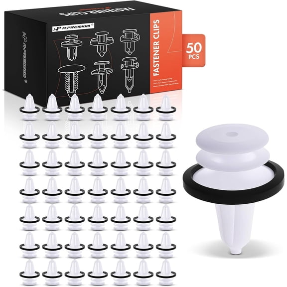 A-Premium 50 PCS Retainer Clip Fasteners Compatible with Ford F-150, F-250, F-350, Explorer, Escape, Fusion, Focus, Edge, Transit Connect, Taurus & Lincoln MKZ & Tesla & Mercury - for 9mm Hole