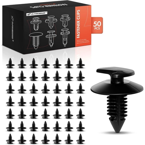 A-Premium Door Panel Clips 8mm Nylon Push Pin Retainer Compatible with Jeep Wrangler 1991-2024 AMC Models 1976-2024 1981-1988 GM Models Chrysler Models, Set of 50