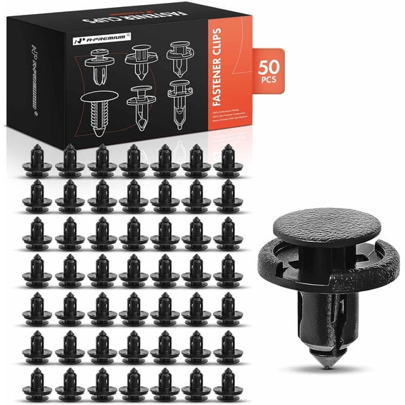 A-Premium 50PCS Nylon Bumper Engine Cover Wheel Well Liner Clips Compatible with Nissan Altima, Rogue, Sentra, Versa, Frontier, Murano, Pathfinder & Toyota Prius, 4Runner, Matrix & Tesla Model 3