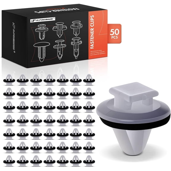 A-Premium 50 PCS Nylon Panel Moulding Car Retainer Fastener Push Pin Clips with Sealer Compatible with Toyota Replaces 62955-20020 Pick-Up Truck GM Replaces Pontiac Vibe - for 8mm