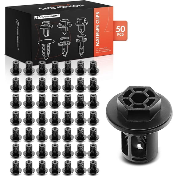 A-Premium 13oz Nylon Undercover Nut Car Retainer Fastener Clips 50-Pack Compatible with Honda Fit 2015-2024 HR-V HRV 2016-2024