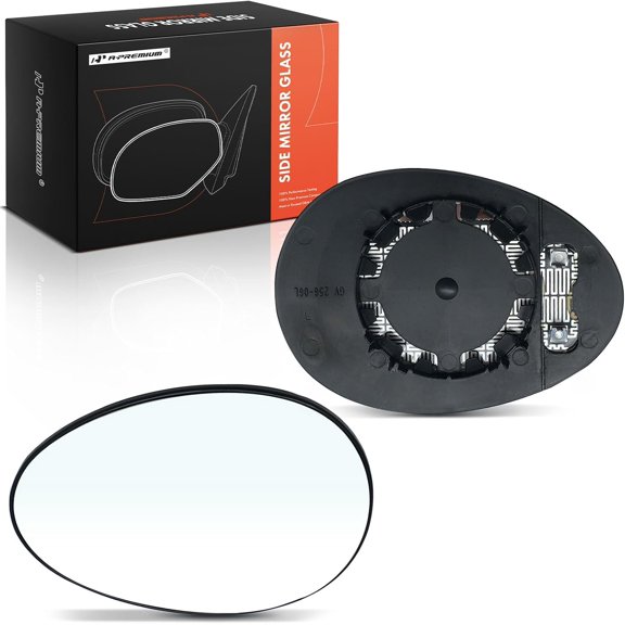A-Premium 51162755629 Left Driver Side Heated Mirror Glass with Backing Plate - Compatible with Mini Cooper 2007 2008 2009 2010 2011 2012 2013 2014 2015 - Rear View Mirrors Glass, Full Size
