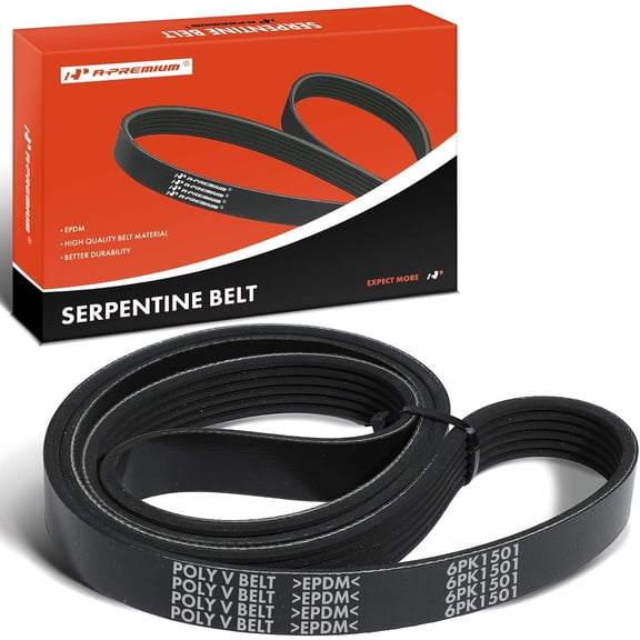 A-Premium Serpentine Belt 59.1 In For Ford Focus 2015-2018, Fiesta 2014-2017, EcoSport 2018-2021, L3 1.0L, GAS Only