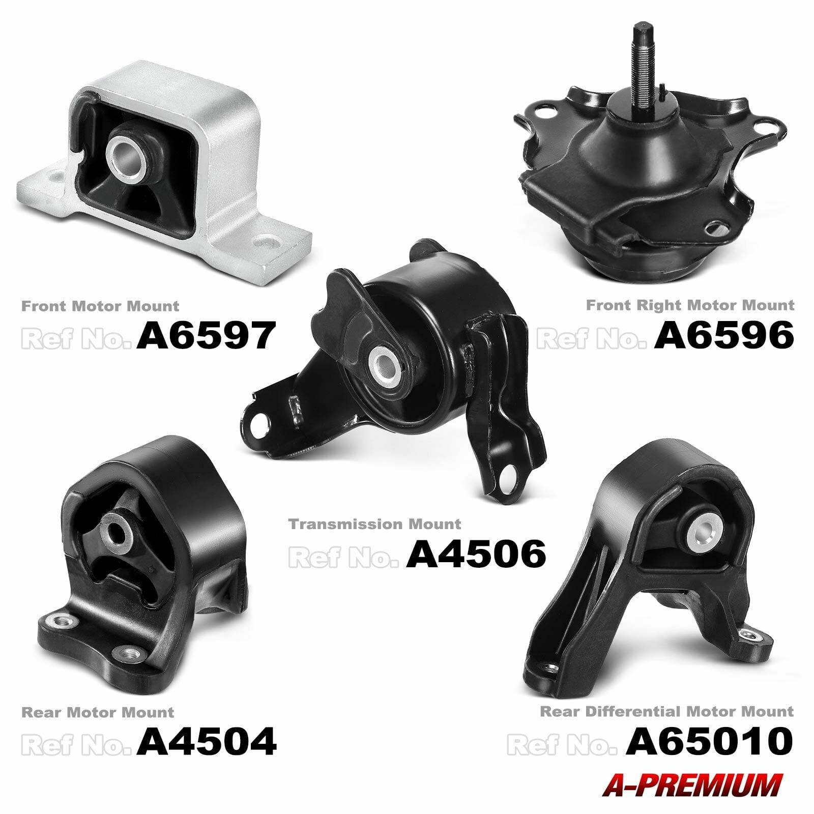 A-Premium 5PCS Engine Motor Transmission Mounts Compatible with Honda CRV 2002-2006 L4 2.4L (4WD Automatic Transmission Only)